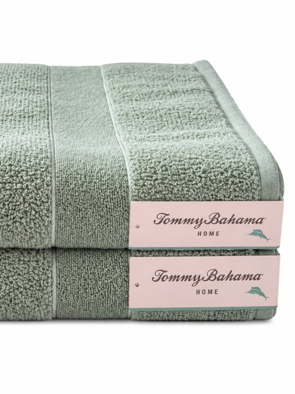 Tommy Bahama Bath Towels Set of 2 High Tide Mineral Green Quick Dry 100% Cotton